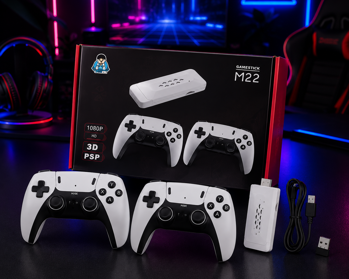 M22 Gamestick 3D Games with 02 controllers