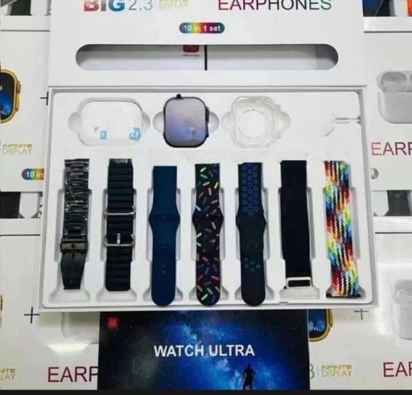 Ultra Max Suit Smartwatch with Earphones, 10-in-1 Set, Multi-Sport, Waterproof, Compatible with Android
